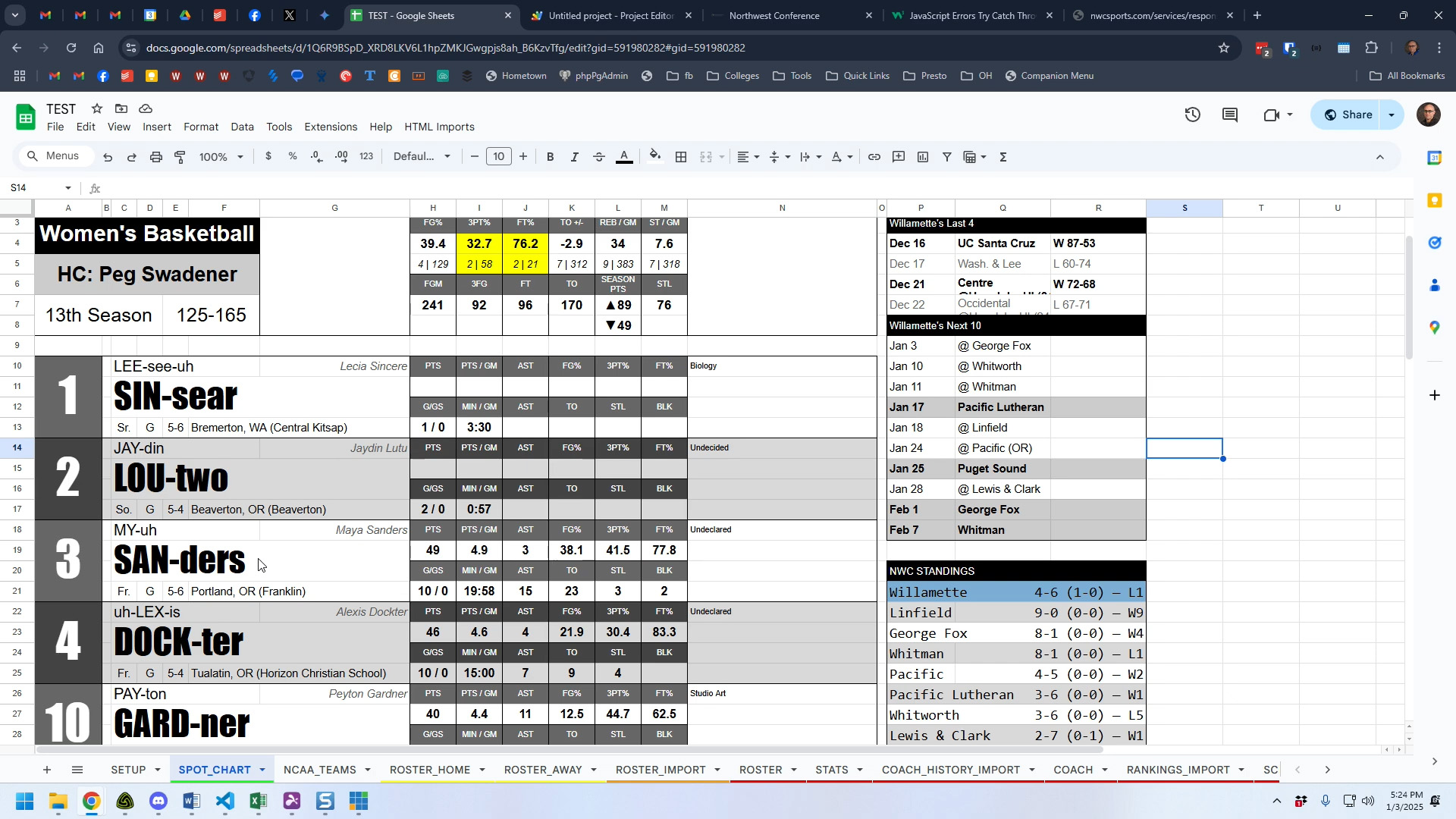 Automating a play-by-play call sheet in Google Sheets